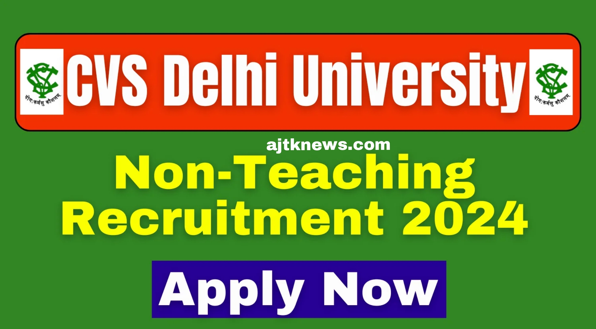 CVS Delhi University Non-Teaching Recruitment 2024